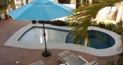 Belenos Inn courtyard and refreshing pool